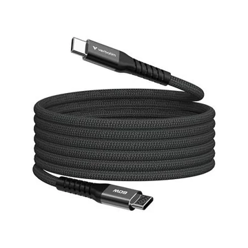 USB kábel, USB-C - USB-C, 1,2 m, 60W, mágneses, VERBATIM, fekete