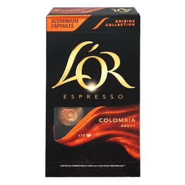Kávékapszula, Nespresso® kompatibilis, 10 db, JACOBS DOUWE EGBERTS "L`OR Colombia"