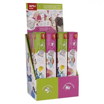 Színező tekercs display, öntapadó, APLI, 12db/disp
