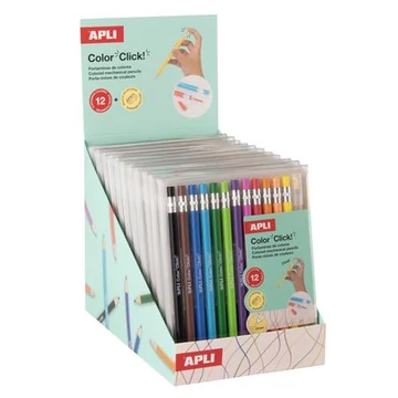 Színes töltőceruza készlet, display, APLI "Color Click", 12 szín