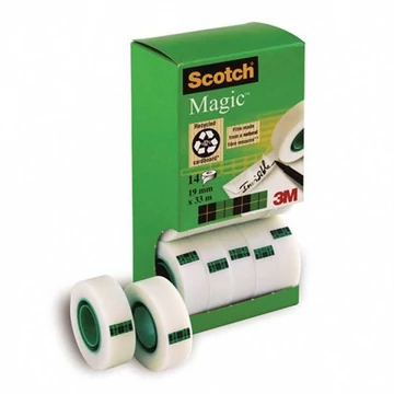 Ragasztószalag, 2db ajándék, 19mm x 33 m, 3M SCOTCH "Magic tape 810", 14db/doboz