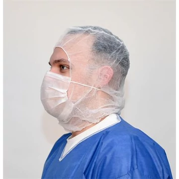 Kámzsa, szájmaszkkal, 2 rétegű, fehér