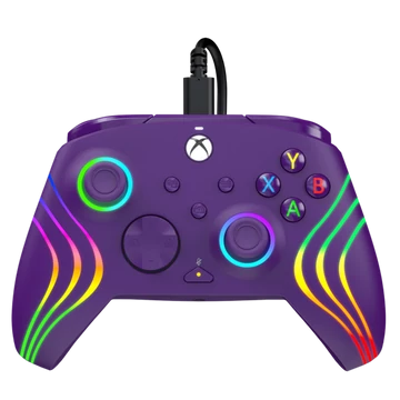 PDP 049-024-PR Afterglow Wave Xbox Series X|S/Xbox One/PC vezetékes RGB LED lila kontroller