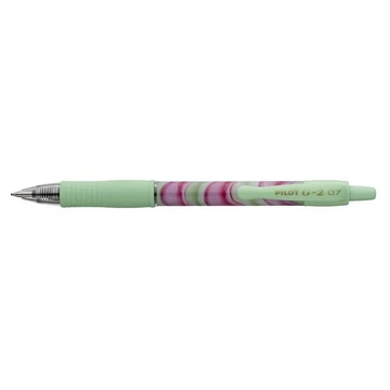 Zseléstoll, 0,32 mm, nyomógombos, zöld tolltest, PILOT "G-2 Flow", kék