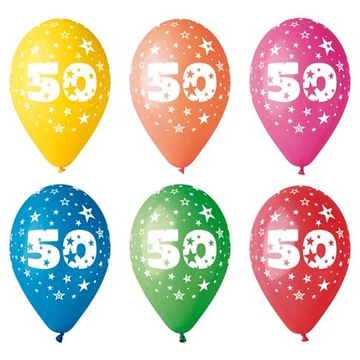 Léggömb, 26cm, számos, 50, 5db/cs