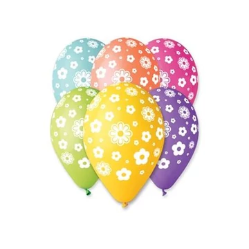 Léggömb, 30cm, virágos, 10db/cs