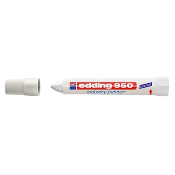 Jelölő marker, 10 mm, kúpos, EDDING "950", fehér