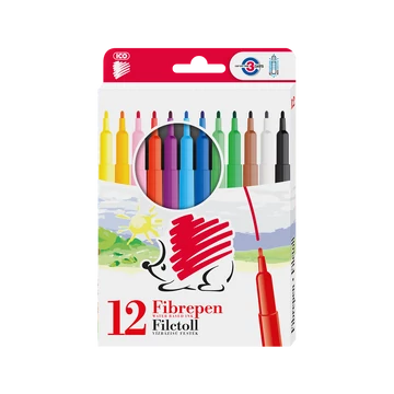 Filctoll készlet, 1 mm, ICO "Süni 300", 12 különböző szín