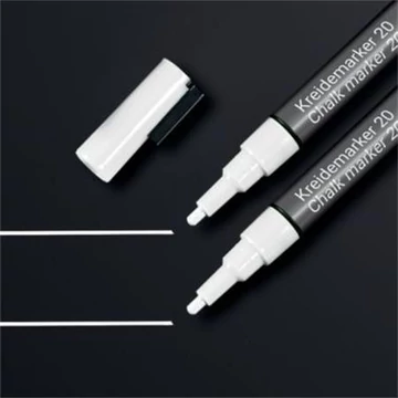 Folyékony krétamarker, kúpos hegy, 1-2mm SIGEL, fehér, 2db/cs