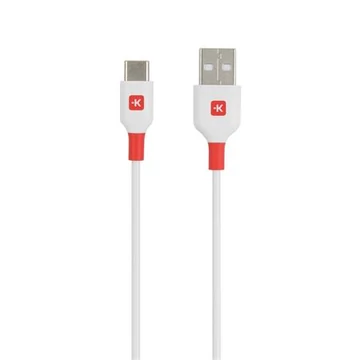 Töltőkábel, USB-A/USB-C, 1,2m, SKROSS, fehér