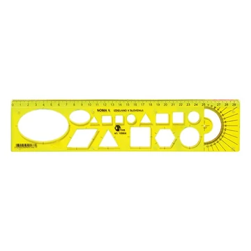 Sablon vonalzó OPTIMA hajlékony sárga 30cm