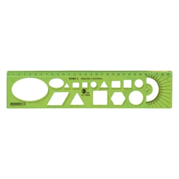 Sablon vonalzó OPTIMA hajlékony zöld 30cm