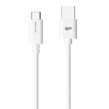 Silicon Power Kábel - USB to USB Type-C (Fehér, 1m, QC 3.0/QC 2.0, 480MB/s)