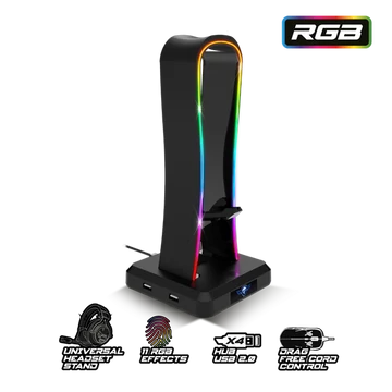 Spirit of Gamer SENTINEL RGB USB fejhallgató állvány