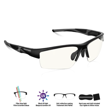 Spirit of Gamer Retina Pro fekete kékfény/UV szűrő szemüveg