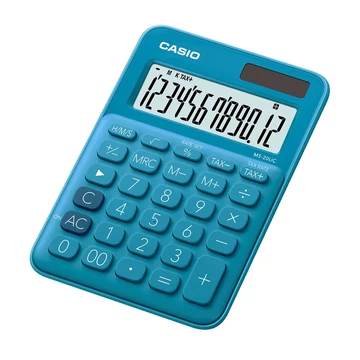 Számológép, asztali, 12 számjegy, CASIO, "MS 20 UC", kék
