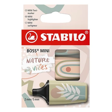 Szövegkiemelő készlet, 1-4 mm, STABILO "Boss Mini Nature vibes", 3 különböző szín