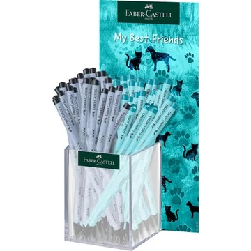 Grafitceruza display, HB, háromszögletű, FABER-CASTELL "Dogs &amp; Cats", vegyes minta