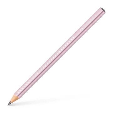 Grafitceruza, B, háromszögletű, FABER-CASTELL "Sparkle Jumbo",  metál rózsaszín