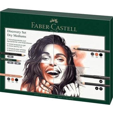 Ceruza készlet, száraz technikákhoz, FABER-CASTELL "Discovery set", 17 db-os szett