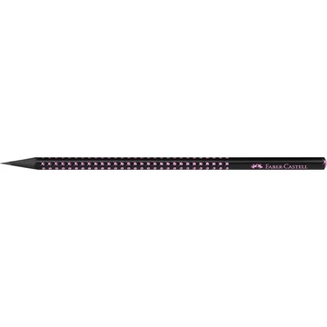 Grafitceruza, B, háromszögletű, FABER-CASTELL, "Sparkle Midnight", fekete/rózsaszín