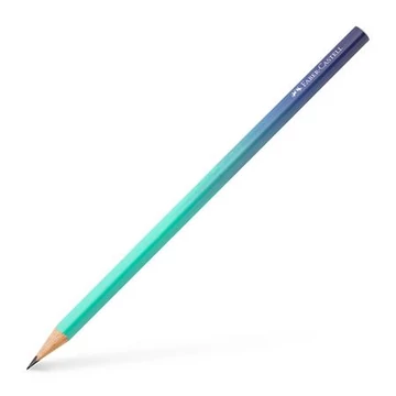 Grafitceruza, B, háromszögletű, FABER-CASTELL "Flow", türkiz-kék