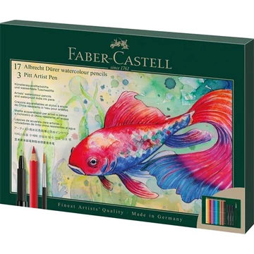 Akvarell ceruza készlet, ecsettel, FABER-CASTELL "Albrecht Dürer &amp; Pitt Artist Pen", 21 db-os szett
