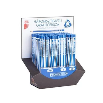 Grafitceruza display, háromszögletű, HB,B,2B, ICO "Signetta", 184db/disp