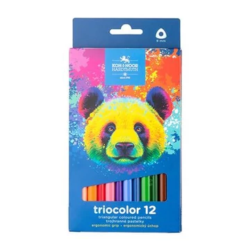 Színes ceruza készlet, háromszögletű, vastag, KOH-I-NOOR "Triocolor Lovas 3142/12", 12 különböző szín