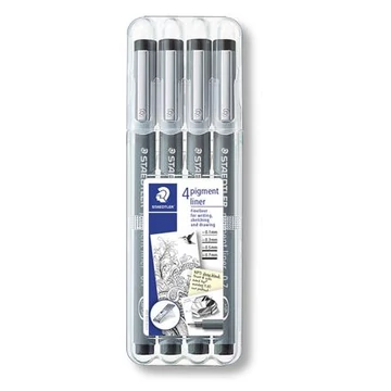 Tusfilc készlet, STAEDTLER "Pigment Liner 308", fekete, 4db/cs