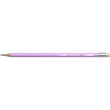 Grafitceruza radírral, HB, hatszögletű, STABILO "Swano Pastel", lila, 12db/doboz