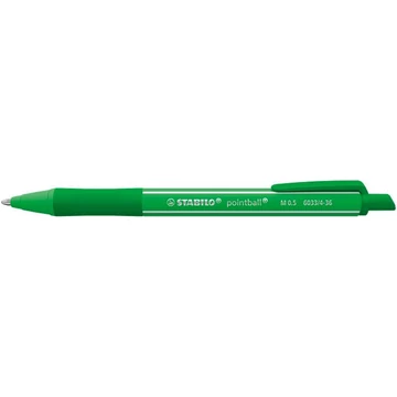 Golyóstoll, 0,5 mm, nyomógombos, STABILO "Pointball Colorful" menta