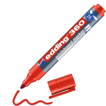 Tábla- és flipchart marker, 1,5-3 mm, kúpos, EDDING "360", piros