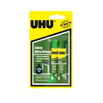 Ragasztó, erős, kétkomponensű, 2x10 ml, UHU "Epoxy Ultra Strong"