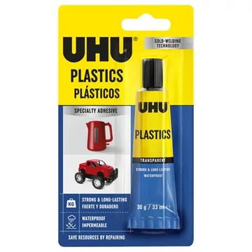 Ragasztó, univerzális, 30 g, UHU "Plastic"