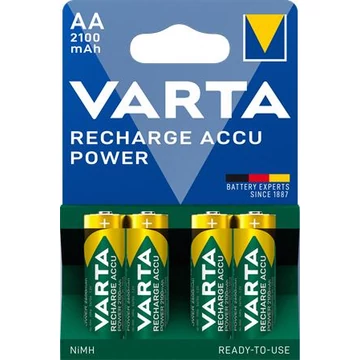 Tölthető elem, AA ceruza, 4x2100 mAh, előtöltött, VARTA "Power"