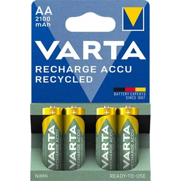 Tölthető elem, AA, ceruza, újrahasznosított, 4x2100 mAh, VARTA