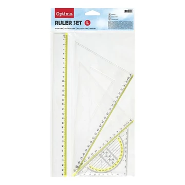 Vonalzókészlet OPTIMA 23cm 4 db-os
