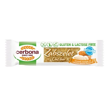 Zabszelet CERBONA étcsokoládés karamellás és mandulás gluténmentes 40g
