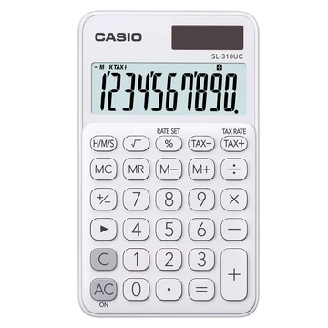 Zsebszámológép, 10 számjegy, CASIO "SL 310" fehér