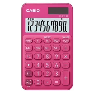 Zsebszámológép, 10 számjegy, CASIO "SL 310", rózsaszín