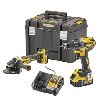 DEWALT Készlet, 18V, ütvefúró és sarokcsiszoló, TSTAK koffer