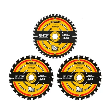 DEWALT Körfűrészlap, készlet, ELITE SERIES, 3db, 165mm