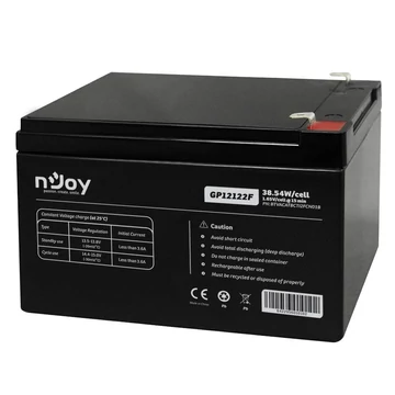 NJOY Szünetmentes akkumulátor - GP12122F (12V/12Ah, T2/F2, zárt, gondozás mentes, AGM)