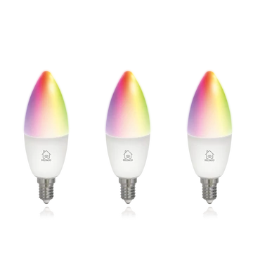 Izzó SMART HOME SH-LE14RGB-3P, RGB, gyertya, 3db/cs, Deltaco