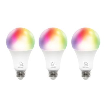 Izzó SMART HOME SH-LE27RGB-3P LED E27 WIFI 9W 3db, Deltaco