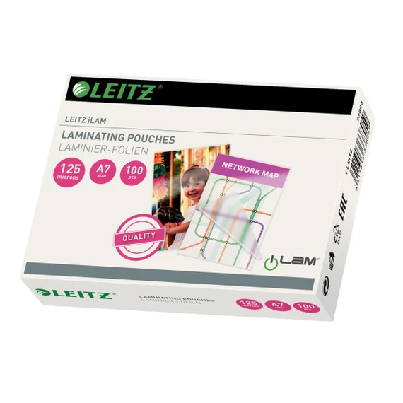 Meleglamináló fólia, 125mikron, A7, fényes, LEITZ 