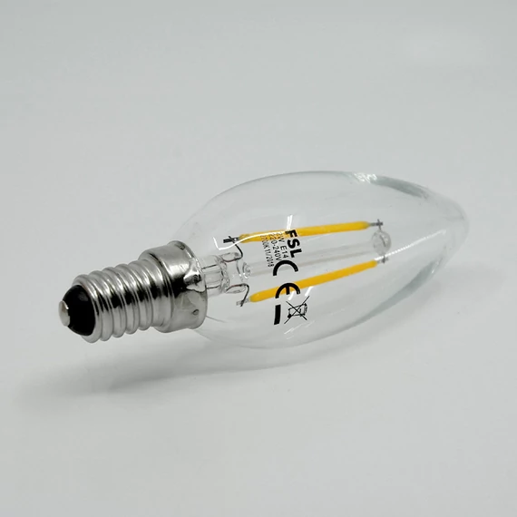 LED FILAMENT C35 E14 2W 2700K gyertya fényforrás
