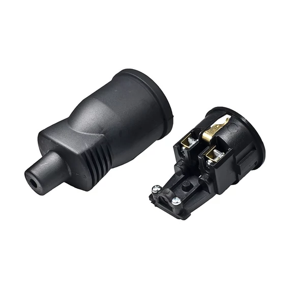 SOCKET 250V 16A 250W Gumírozott földelt dugalj Fekete