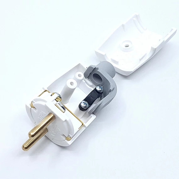 PLUG LUX 250V 16A Földelt dugvilla Fehér/Szürke